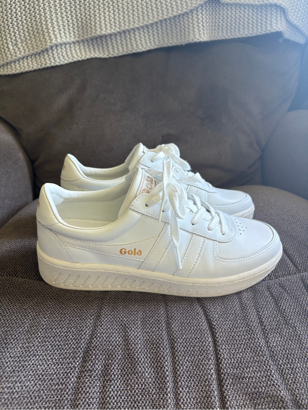 Gola Women's White Grandslam Leather Sneakers new